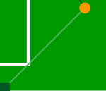 Orange circle connected to a robot symbol.